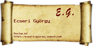 Ecseri György névjegykártya